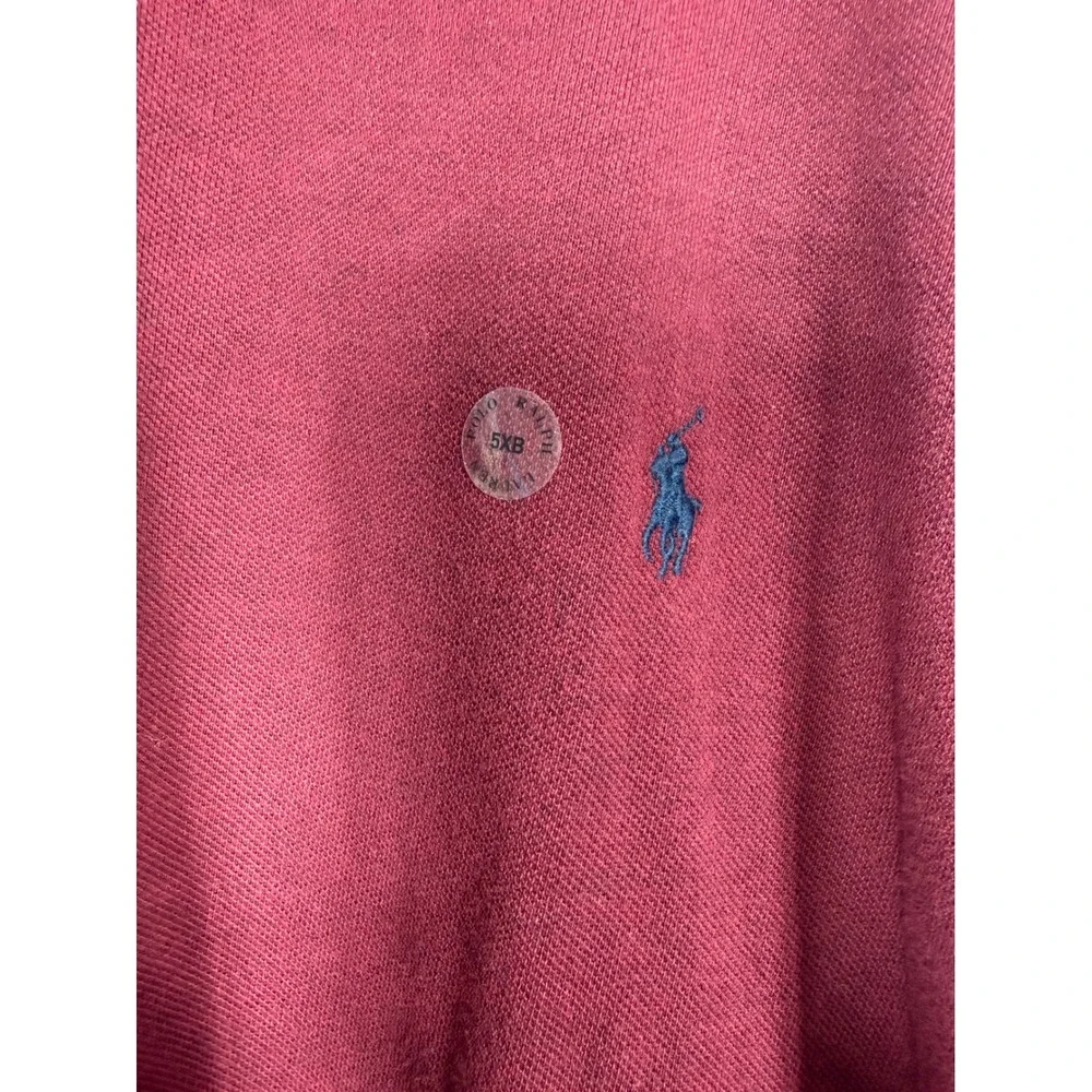 Polo Ralph Lauren Mens Long Sleeve‎ Polo Shirt Red Mesh 5XB Big & Tall NWT